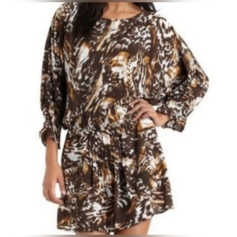 W118 by Walter Baker Women's Jessi Animal Print Dress Size Small India Brown - Picture 1 of 13